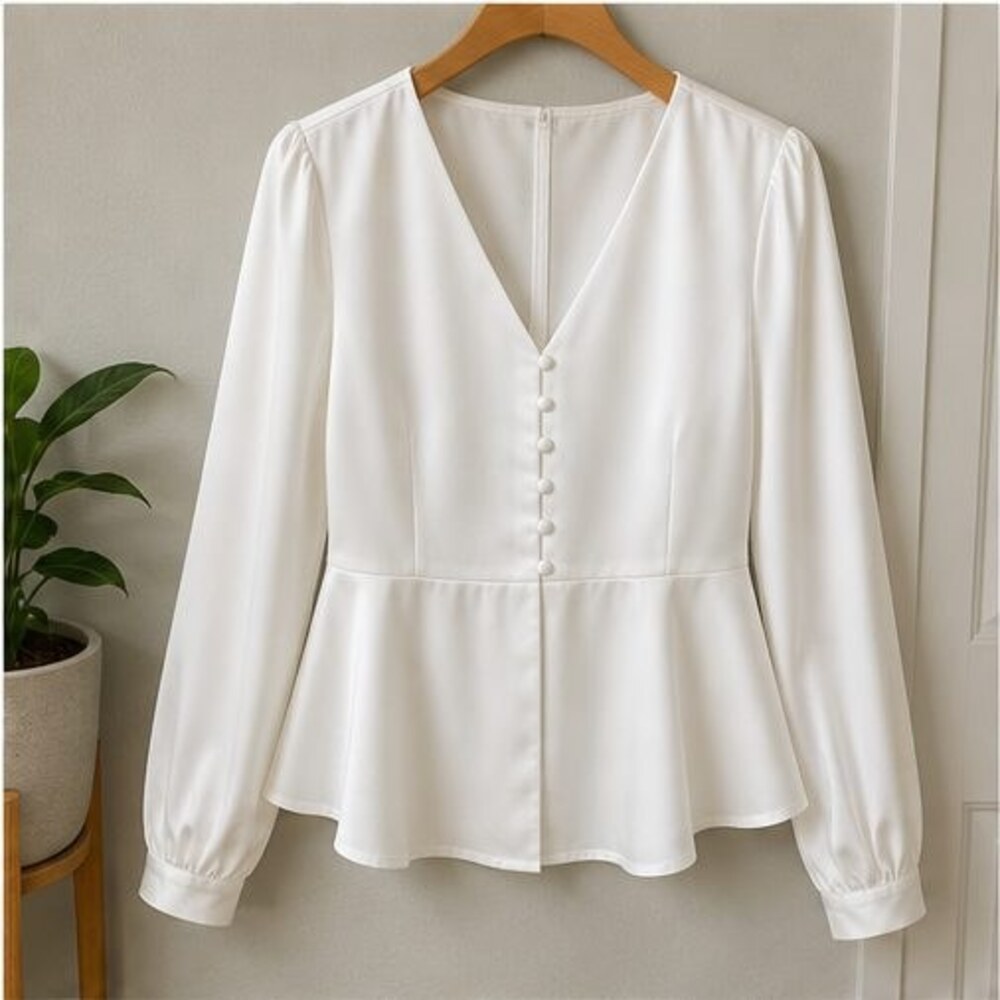 White Peplum Top
